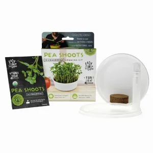 Fast-Growing Pea Shoots Microgreens Kit,Mini Microgreens Growing Kit,Grow Organic Greens From Kit to Kitchen in Days – Perfect for Indoor Salad, Sandwiches & Healthy Snacks