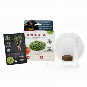 Mini Arugula Microgreens Growing Kit – Organic Non-GMO Seeds, Reusable Indoor Grow Bowl, Ready to Harvest in 7–10 Days