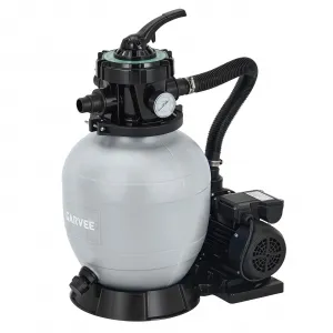 16 Inch Sand Filter Pump 1HP 3962 GPH for Above Ground Pool, 7-Way Valve, Strainer Basket, Durable UV-Resistant System for Clean Water