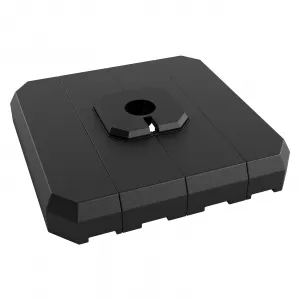 Heavy Duty 4-Piece Patio Umbrella Base - 330 lb Water/Sand Fillable Cantilever Stand for 10-15FT Outdoor Umbrellas - Durable Black HDPE Construction - Ideal for Garden, Deck, Poolside - Color: Black HDPE