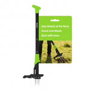 40" Weed Puller, Stand-Up Design No Bending, 4-Claw Steel Root Remover for Easy Lawn Weeding