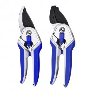 Pruning Shears Set, Stainless Steel Garden Clippers with Ergonomic Grip, Precision Micro-Tip, Heavy Duty Gardening Tools for Plant Care & Trimming