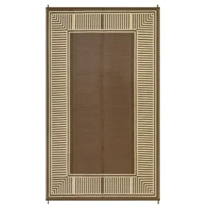 Waterproof Reversible Outdoor Rug - Modern Geometric Patio Mat - UV & mark Resistant, Washable - Ideal for Lawn, Deck, RV, Camping, Picnic, Backyard, Balcony