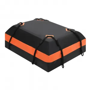 Car Rooftop Cargo Carrier Bag, 21 Cubic Feet Waterproof Roof Rack Bag, Fits All Cars with/without Rack, Large Storage, Black