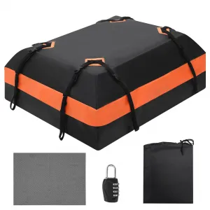 Car Rooftop Cargo Carrier Waterproof Bag, 15 Cubic Feet, Extra Durable Roof Rack Cargo Bag with Waterproof Zipper, 8 Reinforced Straps, 4 Door Hooks and Luggage Lock