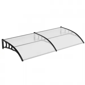 Clear Polycarbonate Outdoor Door Awning Canopy - 40"x80"- UV, Rain, Snow, Sun Protection - Sturdy Plastic Steel Bracket - Home Window & Entrance Shelter - Transparent Color