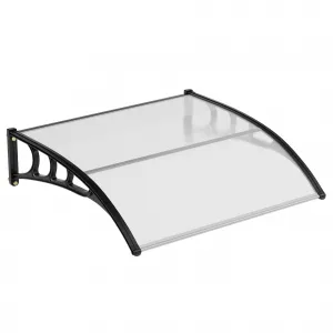 40" X 40" Weather-Resistant Polycarbonate Outdoor Awning Canopy for Doors & Windows – UV, Rain, Sun & Snow Protection – Durable Plastic Steel Bracket – Transparent