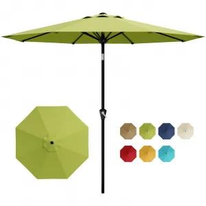 10FT Green Fruit brand Green Patio Umbrella for Outdoor Table – Waterproof Market Parasol, Smooth Crank Lift, Push Button Tilt, 8 Sturdy Ribs, UV Protection – Pool, Deck, Garden, Yard