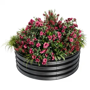 Durable Round Metal Raised Garden Bed Kit – 2x1FT Galvanized Planter Box, Rust & Corrosion Resistant, Safe Edge, Open Bottom for Drainage, Easy Assembly – Perfect for Vegetables, Fruits, Flowers – 1 piece set, 2*1FT, Black