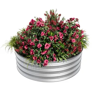 Galvanized Steel Raised Garden Bed – 2 x 1ft Round Metal Planter Box with Safe Rubber Edge, Rust & Corrosion Resistant, Open Bottom, Easy Assembly – Ideal for Vegetables, Fruits, Flowers – 1 Piece Set, Primary Color