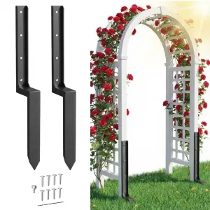 Fence Post Repair Kit Heavy Duty Metal Stakes H-Shaped Steel Support Rust-Resistant No Dig Installation 2PCS Garden Fence Reinforcement