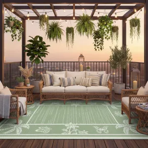 Outdoor Rug 8x10 Waterproof Reversible Polypropylene Durable Quick-Dry Lightweight Patio Deck Camping RV Balcony