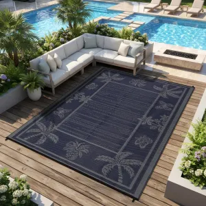 Outdoor Rug 8x10 Waterproof Reversible Polypropylene Durable Quick-Dry UV-Protected Patio Deck Camping RV