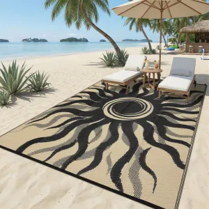 Outdoor Rug 9x12 Waterproof Reversible Plastic Straw Quick Dry Eco-Friendly Lightweight for Patio Camping Picnic Balcony