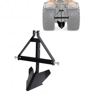 Heavy Duty Middle Buster Plow for Category 1, 3-Point Quick Hitch Tractor – Adjustable Subsoiler for Furrowing, Root Crop Harvest, Soil Breaking, Irrigation – Powder-Coated Steel Attachment, Black