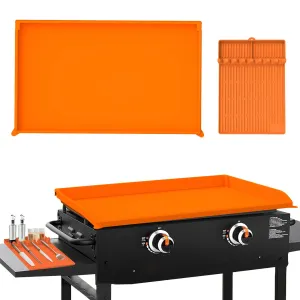 2-Pack Orange Silicone Griddle Cover & Accessories Set - 36 inch Griddle Mat and 16 inch Non-Stick Grill Protector - Thick, Reusable Food-Grade Silicone for Blackstone & Grills - Dirt & Rust Protectio