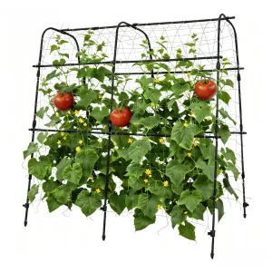 Garden Arch Trellis U-Shape Metal Support Rust-Resistant Durable Plastic Connectors Raised Beds Outdoor Garden Pathway