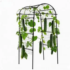 Garden Arch Trellis, Metal U-Shaped Plant Support for Climbing Plants, Rust-Resistant Frame for Vegetables, Vines & Raised Bed Garden
