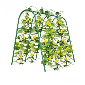 Garden Arch Trellis 4x4 FT, Metal U-Shaped Plant Support for Climbing Plants, Rust-Resistant Frame for Cucumbers, Vines & Raised Bed Garden