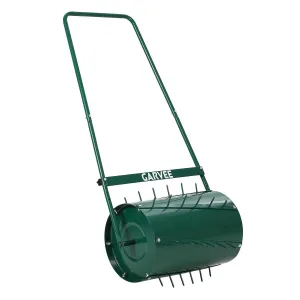 23" 2-in-1 Lawn Roller & Spike Aerator, Push & Tow Behind Yard Tool, 13 Gallon Steel Drum with Heavy-Duty Tines for Lawn Leveling & Soil Aeration