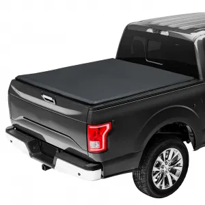Soft Tri-Fold Truck Bed Tonneau Cover For 2015-2024 F 150 Supercrew 1.5 Cab / Single Cab 6.5'/78.8"-78.9" Bed Cover, Black, Durable, Waterproof, UV Resistant