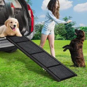Portable Dog Car Ramp, 63"×17" Wide Folding Pet Ramp for Large Dogs with Non-Slip Surface Portable Dog Car Ramp for SUV Car, RVs & Truck, Outdoor Dog Ramp Up to 250 LBS