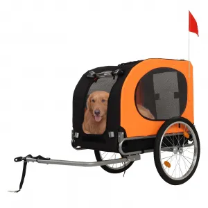 Dog Bike Trailer, Cargo Cycle Trailer, Quick-Release Wheels Supports 88LBS Easy Folding Carrier for Small Medium Pets Orange