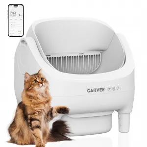 Self-Cleaning Cat Litter Box with App Control, Automatic Litter Box with Odor-Free 10.5L Bin, Whisper-Quiet, 7-Layer Safety, Open-Top Design for Large & Multiple Cats, White