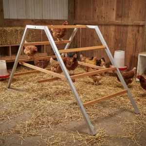 Chicken Roosting Ladder with Swing - Durable Carbon Steel & Fir Wood - Multi-Level Design & Easy Assembly - Backyard Coop Enrichment