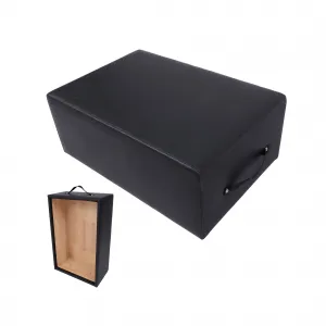 Black Pilates Sitting Box for Pilates Reformer, Pilates Equipment for Home Gym Studio, 23.6x15.7x9.2 Inches, Black