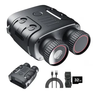 1080P HD Night Vision Goggles with 32GB TF Card, 2.4" LCD Display, 5X Zoom, 3800mAh Rechargeable Battery, 2.5K Infrared Digital Binoculars for Camping, Hunting, Outdoor Exploration