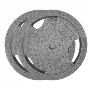 Cast Iron Weight Plates Set 1 Inch Bumper Plates for Home Gym Strength Training Weightlifting 2.5-25 LBS Black