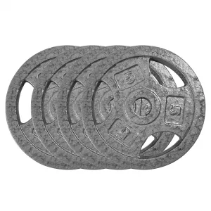 Cast Iron Weight Plates Set 1 in Bumper Plates for Home Gym Strength Training Weightlifting 2.5-25 LBS Black