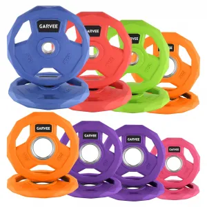 Bumper Plates Set 2 Inch Rubber Coated Color-Coded Durable Iron Core Multi-Functional Training Home Gym