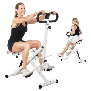 Squat Machine Squat Assist Trainer Adjustable 12 Level Resistance Foldable Full Body Workout 350 LBS White