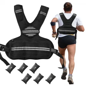 Adjustable Weight Vest 4-10 LBS Neoprene Workout Vest for Women Running Walking Gym Training Reflective Strips Pockets