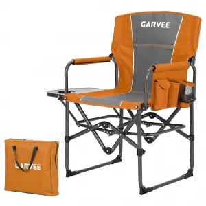 Oversized Directors Camping Chair Portable Folding Chair with Side Table for Camping Sports Picnic Beach Fishing Orange 400 lbs