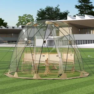 10x10 Ft Outdoor All Weather Pop Up Tent, 6-8 Person Instant Tent Shelter, Rainproof Camping Sun Shelter Coldproof & Windproof for Patio, Backyard, Deck, Sports Events