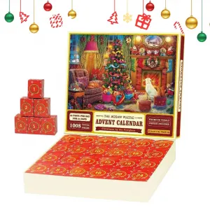 Christmas Advent Calendar Jigsaw Puzzles 24 Days Xmas Countdown Calendar 1008 Pcs Christmas Puzzle Family Game For Kids Xmas Gifts C