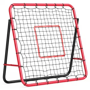 4x4 Ft Adjustable Multi-Sport Rebounder Net - Heavy Duty Pitchback Trainer for Soccer, Baseball & Football - Angle Adjustable for Backyard Training