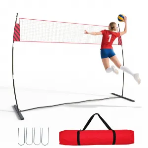 Portable Volleyball Net System – 12FT, Adjustable Height, Freestanding Design for Backyard, Beach, Indoor & Outdoor, Easy Setup for Kids & Adults, Ideal for Serving & Hitting Drills, Practice – 12-foot Integrated