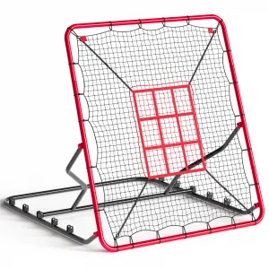 Heavy Duty 4x4.5ft Baseball & Softball Rebounder Net – 5 Adjustable Angles Pitchback Trainer for Pitching, Batting & Fielding – UV-Resistant All-Weather Bounce Back Net