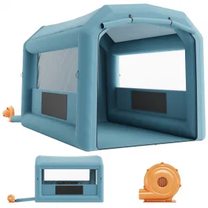 Inflatable Paint Booth, 13x10x9 ft Inflatable Spray Booth Tent with 950W Blower, Portable Spray Shelter with Air Filter System for Car Motorcycle Garage Furniture Parts DIY Painting
