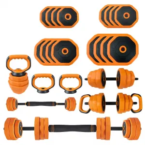4-in-1 Adjustable Dumbbell Set 66 lb Weight Set for Home Gym Fitness, Black, Versatile