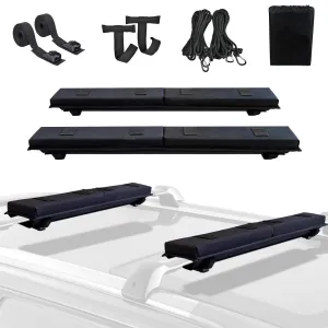 30.5 Inch Soft Roof Rack Pads - Protective Water-Resistant Pads for Crossbars, Universal Fit, Black