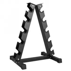 A-Frame Dumbbell Rack, 5-Tier Vertical Weight Racks for Dumbbells, Heavy Duty Steel Weight Storage Stand, Space Saving Design, Perfect for Home Gym Fitness Storage, Black