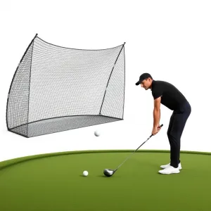 Golf Practice Hitting Net Large 10x7 ft Black Indoor Outdoor Driving Range Portable