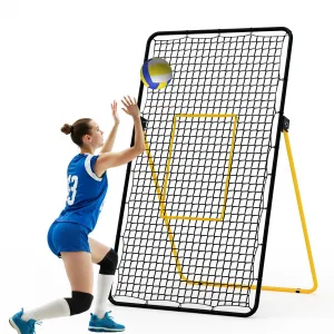 Volleyball Rebound Net 28 Sq Ft High-Tensile Durable Portable Training Equipment Black