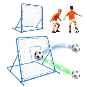 2-in-1 Soccer Goal & Rebounder Net, 4x4 FT Adjustable Angle Training Equipment – Portable Soccer Practice Rebounder for Passing, Ball Control & Backyard Drills