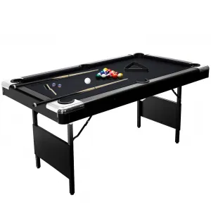 6 7ft Foldable Pool Table Billiard Table Compact Indoor Outdoor Black Blue Red
